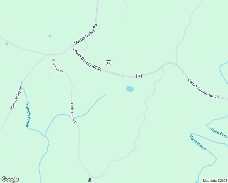map of restaurants, bars, coffee shops, grocery stores, and more near County Road 56 in Sylacauga