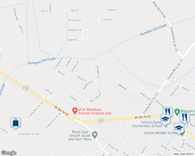 map of restaurants, bars, coffee shops, grocery stores, and more near 51 Blue Jasmine Lane in Summerville