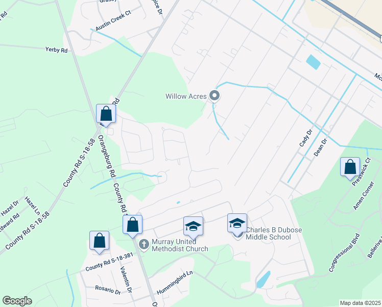 map of restaurants, bars, coffee shops, grocery stores, and more near 128 Longford Drive in Summerville