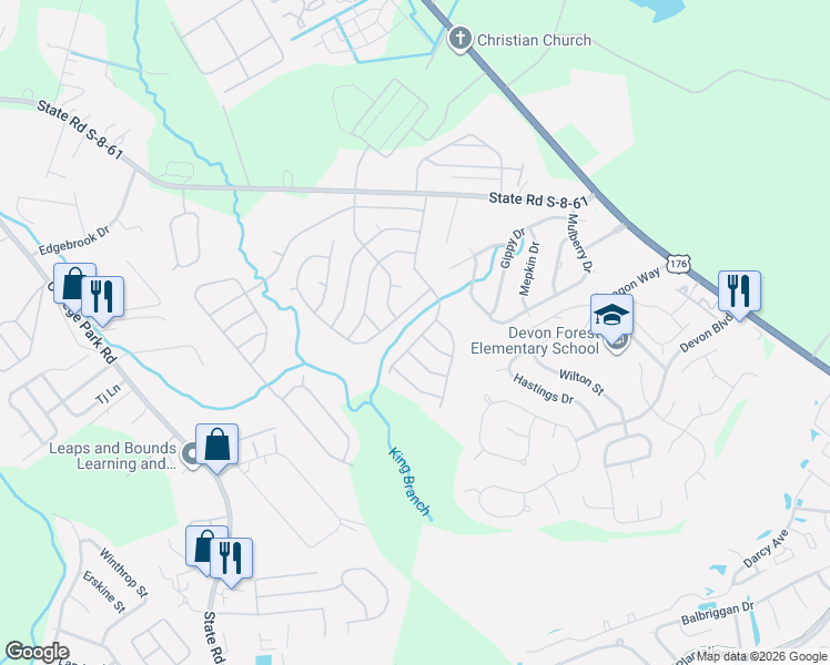map of restaurants, bars, coffee shops, grocery stores, and more near 401 Bayonet Drive in Summerville
