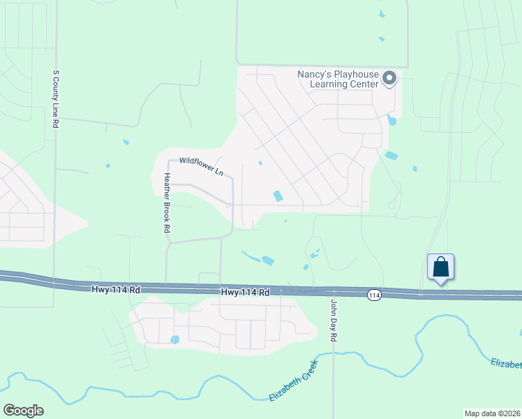 map of restaurants, bars, coffee shops, grocery stores, and more near 15306 Willow Bend Drive in Justin