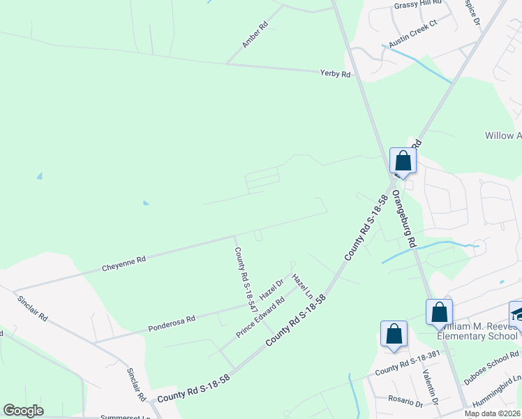 map of restaurants, bars, coffee shops, grocery stores, and more near 339 Cheyenne Road in Summerville