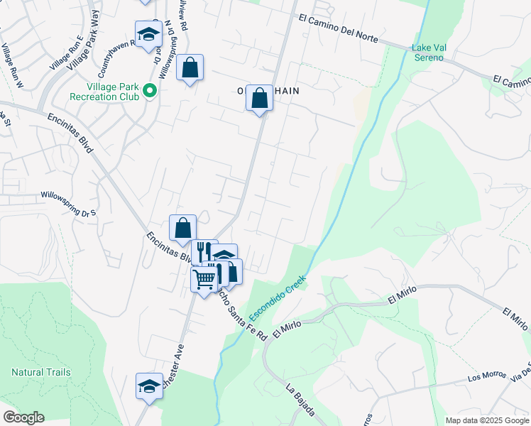 map of restaurants, bars, coffee shops, grocery stores, and more near 2363 Carolyn Place in Encinitas