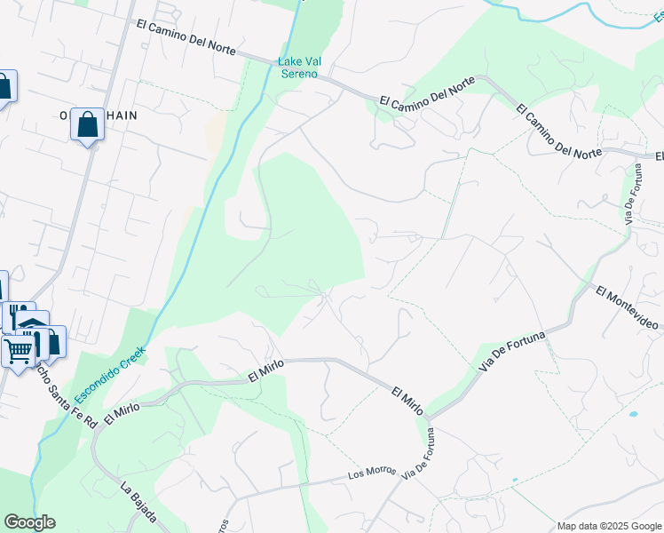 map of restaurants, bars, coffee shops, grocery stores, and more near 18065 Avenida Alondra in Rancho Santa Fe