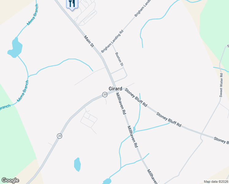 map of restaurants, bars, coffee shops, grocery stores, and more near in Girard