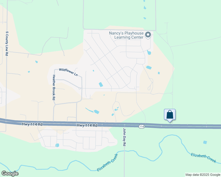 map of restaurants, bars, coffee shops, grocery stores, and more near Loomis Trail in Denton County
