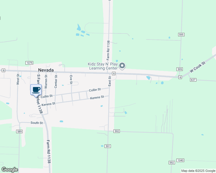 map of restaurants, bars, coffee shops, grocery stores, and more near 201 East Street in Nevada