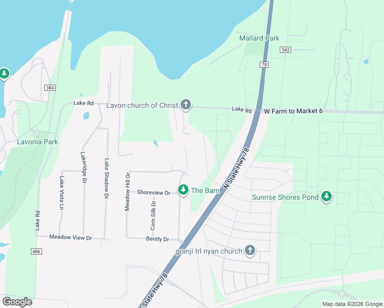 map of restaurants, bars, coffee shops, grocery stores, and more near 1136 Rolling Meadow Dr in Lavon