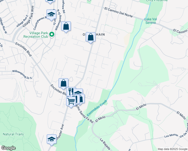 map of restaurants, bars, coffee shops, grocery stores, and more near 2450 Teten Way in Encinitas