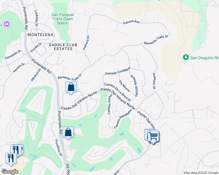 map of restaurants, bars, coffee shops, grocery stores, and more near Camino De La Plaza in San Diego