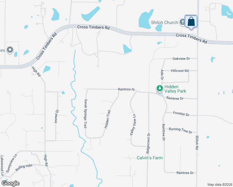 map of restaurants, bars, coffee shops, grocery stores, and more near 6801 Raintree Place in Flower Mound