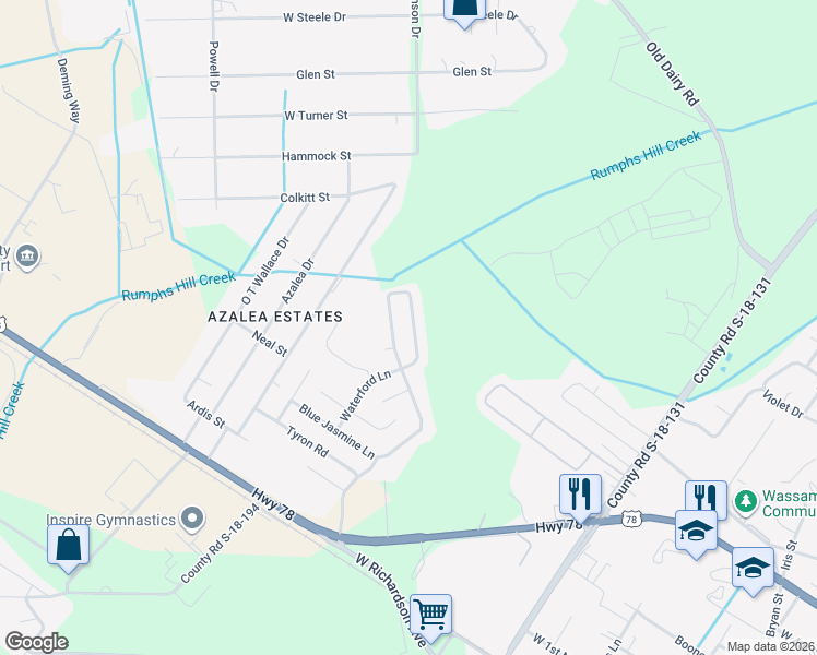 map of restaurants, bars, coffee shops, grocery stores, and more near 317 Aberdeen Circle in Summerville