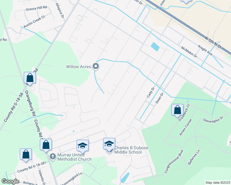 map of restaurants, bars, coffee shops, grocery stores, and more near 246 Lake Drive in Summerville