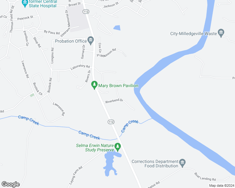 map of restaurants, bars, coffee shops, grocery stores, and more near 903 Riverbend Drive in Milledgeville