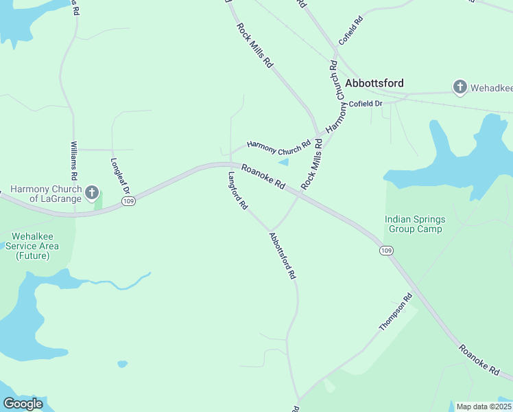 map of restaurants, bars, coffee shops, grocery stores, and more near 99 Langford Road in LaGrange
