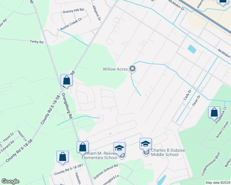 map of restaurants, bars, coffee shops, grocery stores, and more near 276 Saint Germain Drive in Summerville