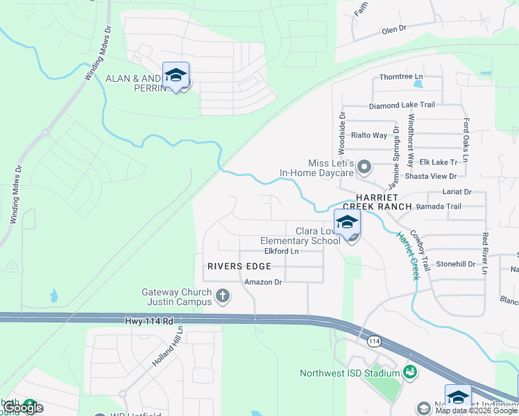 map of restaurants, bars, coffee shops, grocery stores, and more near 1341-1345 Elkford Lane in Justin