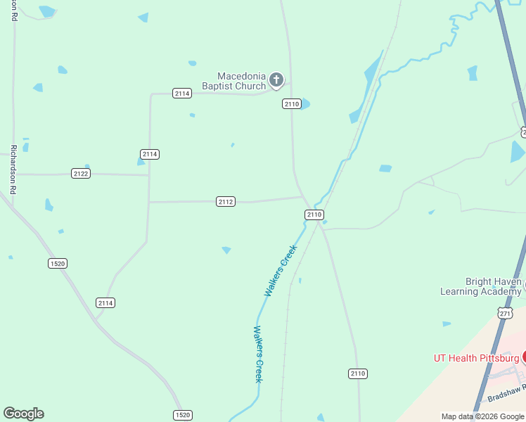 map of restaurants, bars, coffee shops, grocery stores, and more near 166 County Road 2112 in Pittsburg
