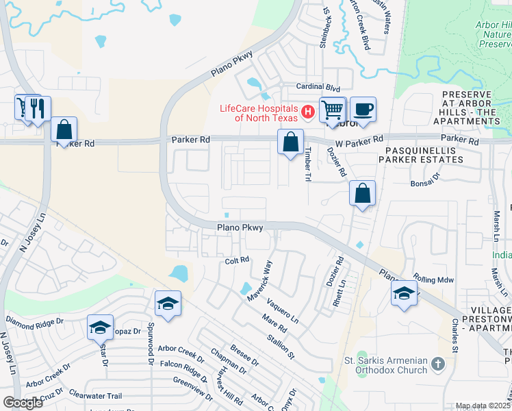 map of restaurants, bars, coffee shops, grocery stores, and more near 2257 Madison Street in Carrollton
