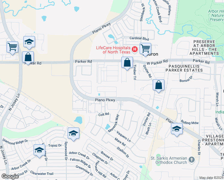 map of restaurants, bars, coffee shops, grocery stores, and more near 2257 Madison Street in Carrollton