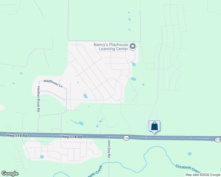 map of restaurants, bars, coffee shops, grocery stores, and more near Willow Bend Drive in Justin