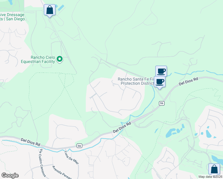 map of restaurants, bars, coffee shops, grocery stores, and more near 7762 Calle Amanecer in Rancho Santa Fe