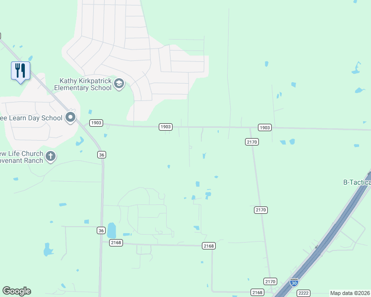 map of restaurants, bars, coffee shops, grocery stores, and more near 3352 Pr 2619 in Caddo Mills