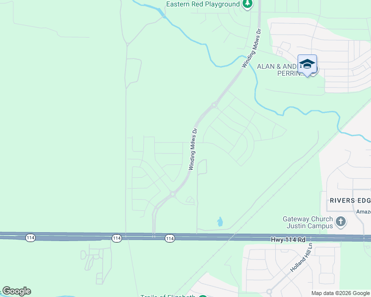 map of restaurants, bars, coffee shops, grocery stores, and more near Ben-Bert Road in Justin