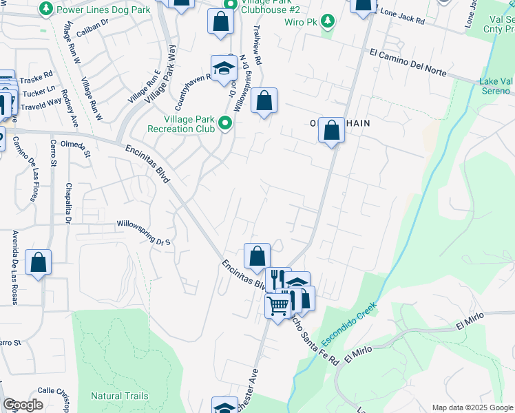 map of restaurants, bars, coffee shops, grocery stores, and more near 276 Via Del Cerrito in Encinitas