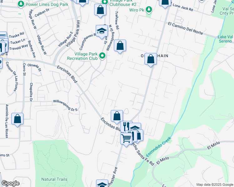 map of restaurants, bars, coffee shops, grocery stores, and more near 276 Via Del Cerrito in Encinitas