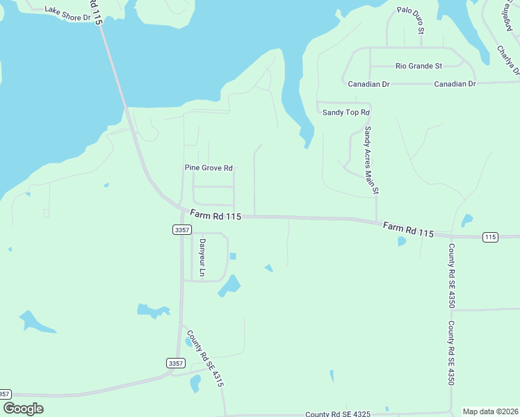 map of restaurants, bars, coffee shops, grocery stores, and more near 8659 Farm Road 115 in Scroggins