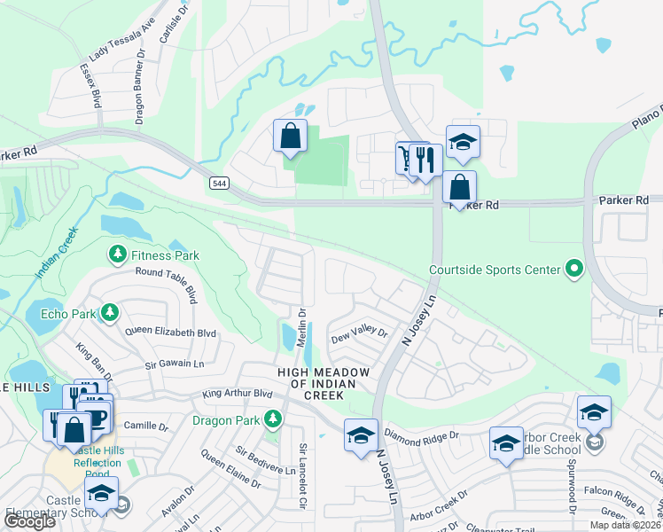 map of restaurants, bars, coffee shops, grocery stores, and more near 4728 Feldman Drive in Carrollton