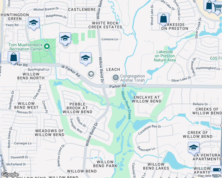 map of restaurants, bars, coffee shops, grocery stores, and more near 5517 Gleneagles Drive in Plano