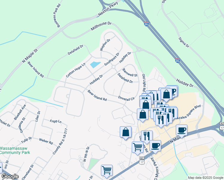 map of restaurants, bars, coffee shops, grocery stores, and more near 103 Ripley Court in Summerville