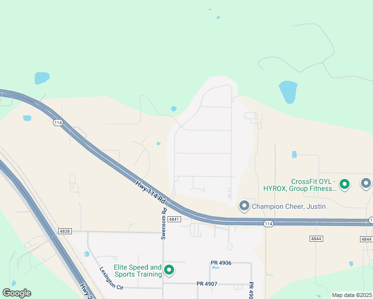 map of restaurants, bars, coffee shops, grocery stores, and more near 1107 Meadowlark Drive in Rhome