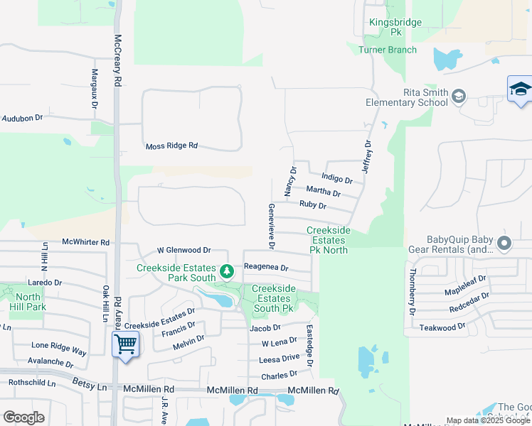 map of restaurants, bars, coffee shops, grocery stores, and more near 3034 Francesca Drive in Wylie