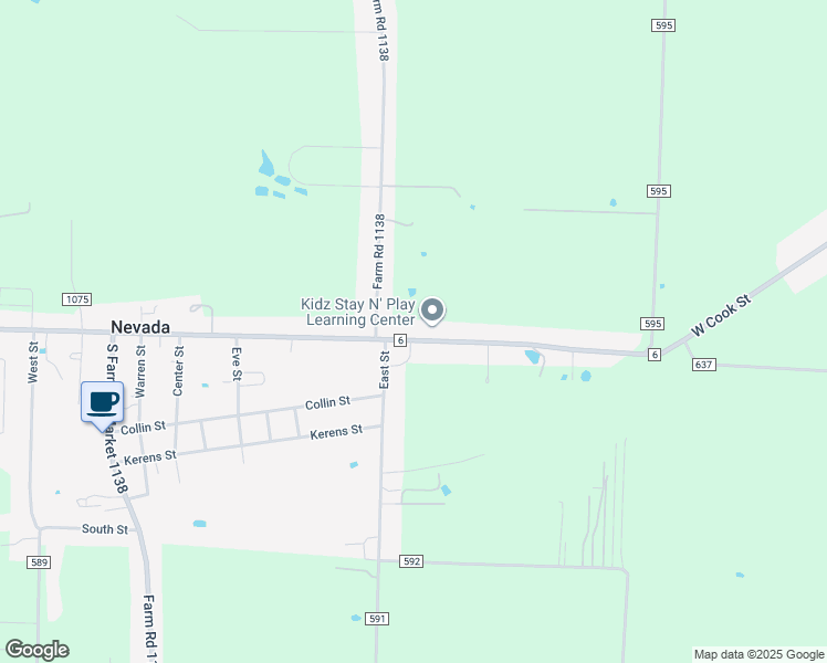 map of restaurants, bars, coffee shops, grocery stores, and more near 517 Farm to Market 6 in Nevada