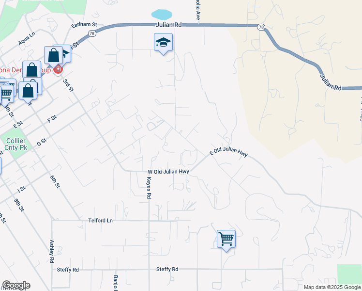 map of restaurants, bars, coffee shops, grocery stores, and more near 181 Kristen Villa Court in Ramona