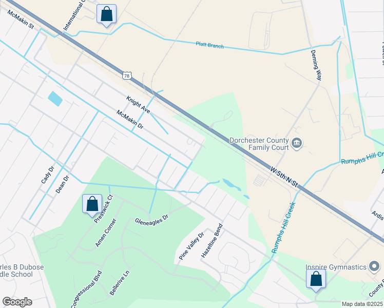 map of restaurants, bars, coffee shops, grocery stores, and more near 239 McMakin Drive in Summerville