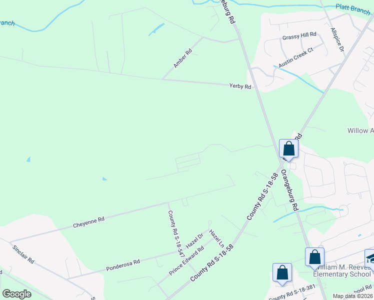 map of restaurants, bars, coffee shops, grocery stores, and more near 339 Cheyenne Road in Summerville