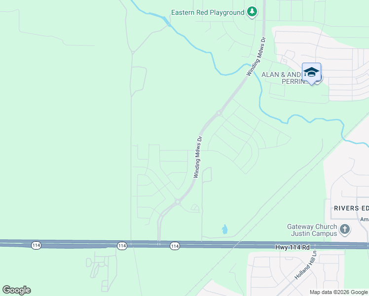 map of restaurants, bars, coffee shops, grocery stores, and more near Ben-Bert Road in Justin