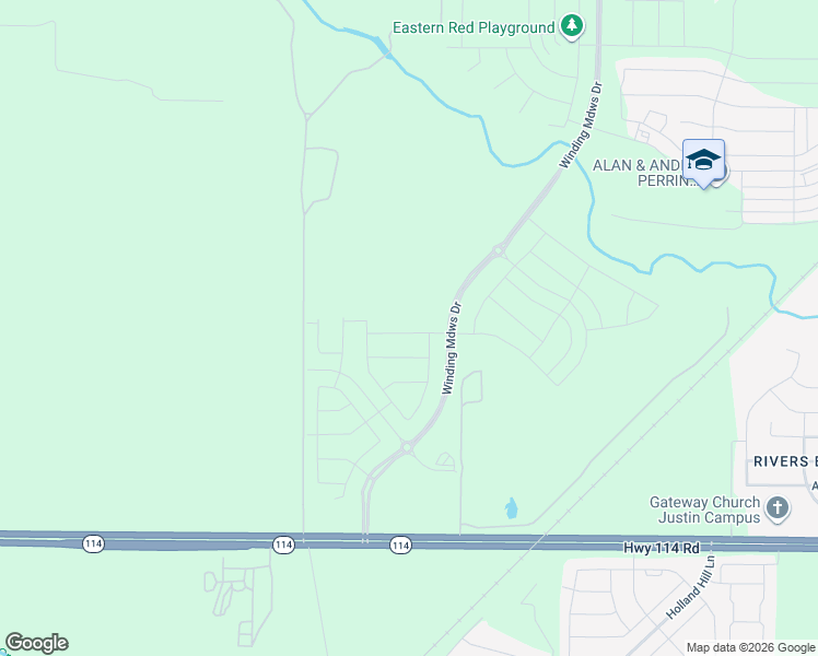 map of restaurants, bars, coffee shops, grocery stores, and more near Ben-Bert Road in Justin