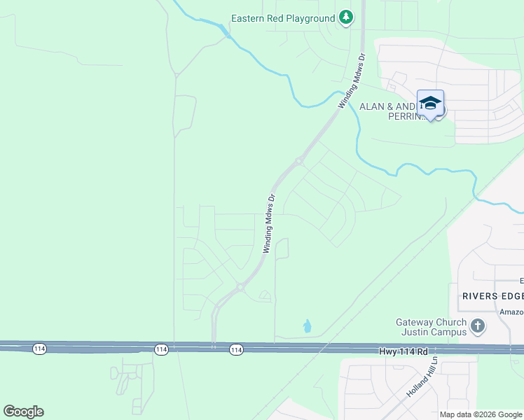 map of restaurants, bars, coffee shops, grocery stores, and more near Ben-Bert Road in Justin