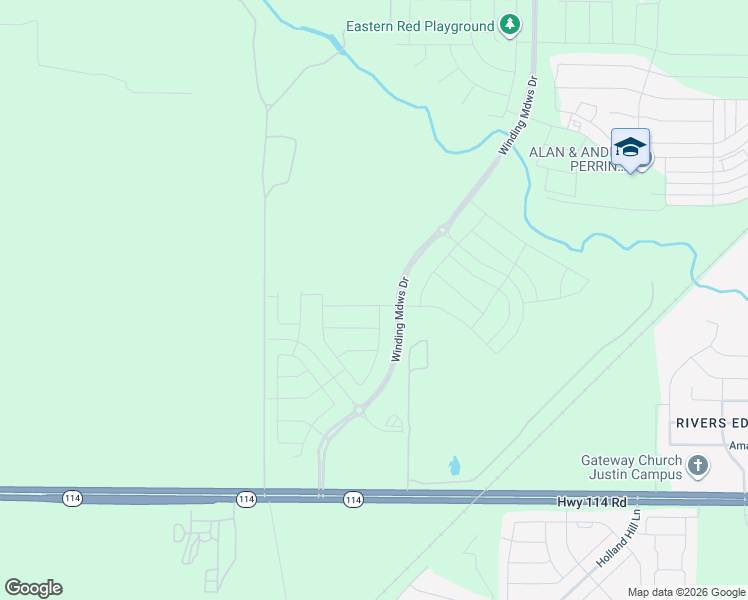 map of restaurants, bars, coffee shops, grocery stores, and more near Ben-Bert Road in Justin
