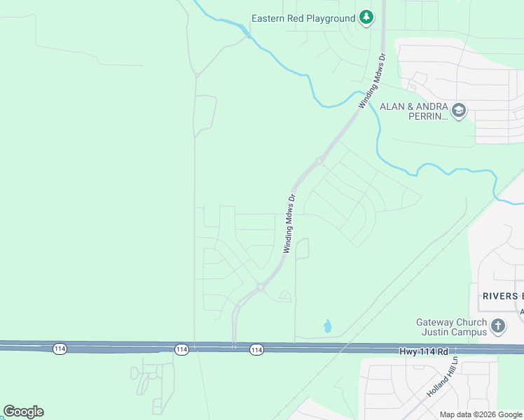 map of restaurants, bars, coffee shops, grocery stores, and more near Ben-Bert Road in Justin