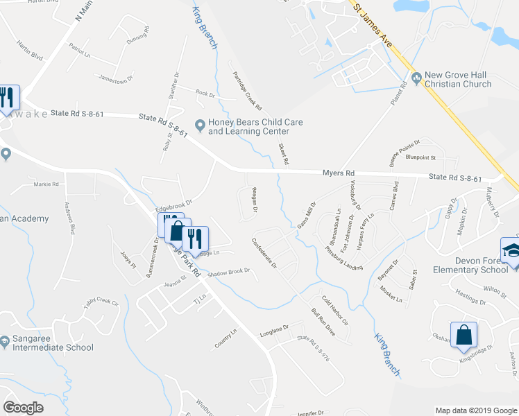 map of restaurants, bars, coffee shops, grocery stores, and more near 236 Reagan Drive in Summerville