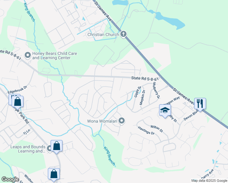 map of restaurants, bars, coffee shops, grocery stores, and more near 117 Carnes Boulevard in Summerville