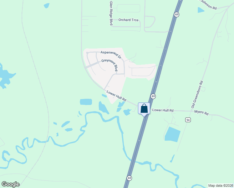 map of restaurants, bars, coffee shops, grocery stores, and more near 11950 Lower Hull Road in Moundville