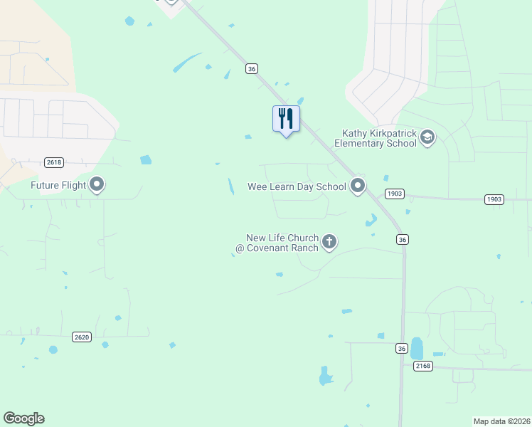 map of restaurants, bars, coffee shops, grocery stores, and more near 270 Covenant Ranch Road in Caddo Mills