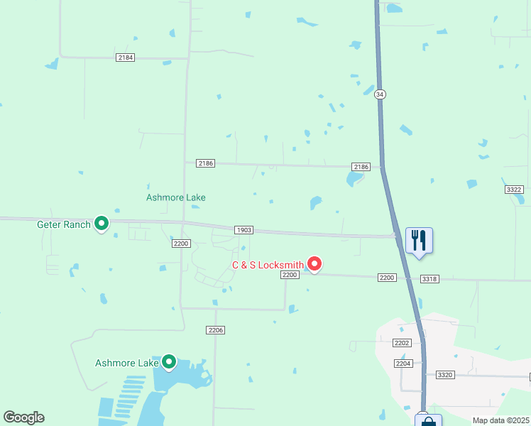 map of restaurants, bars, coffee shops, grocery stores, and more near 355 Farm to Market Road 1903 in Greenville